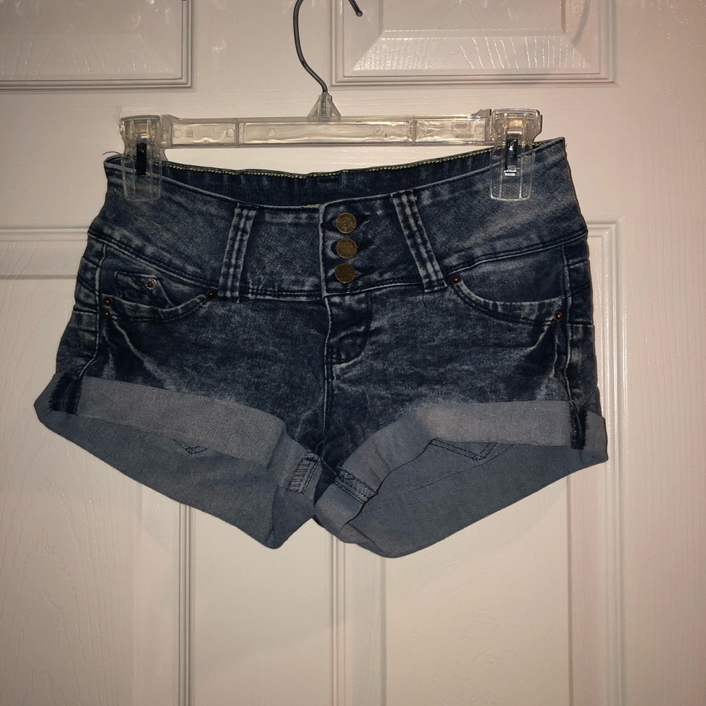 High waisted jean shorts